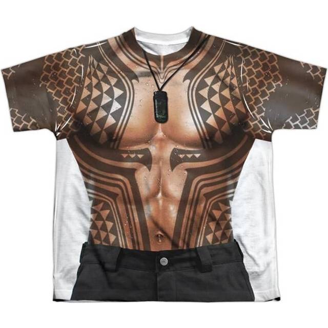 Trevco Sportswear AQUA146-YTPP-2 Aquaman Movie Aquaman Tattoos Youth Short Sleeve T-Shirt, White - Medium