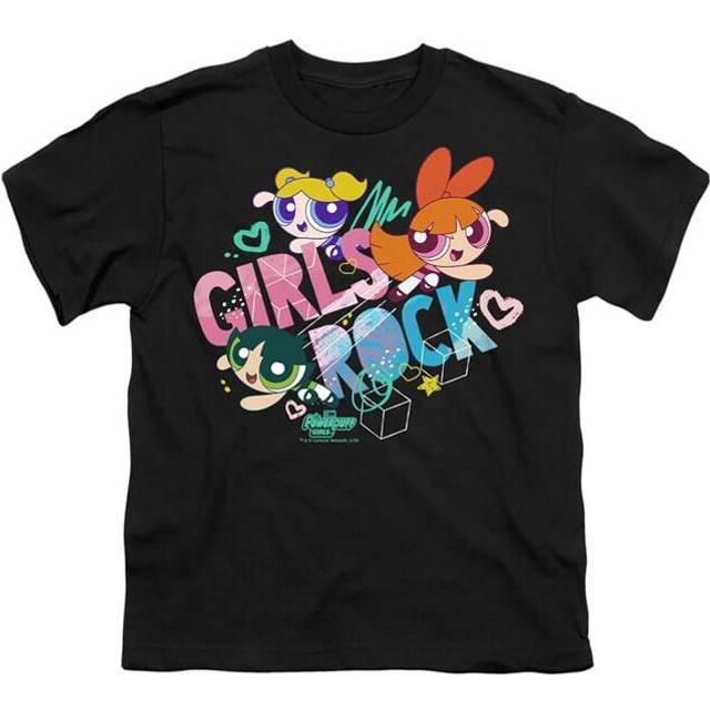 Trevco Sportswear CN712-YT-2 Powerpuff Girls Girls Rock Youth Short Sleeve T-Shirt, Black - Medium