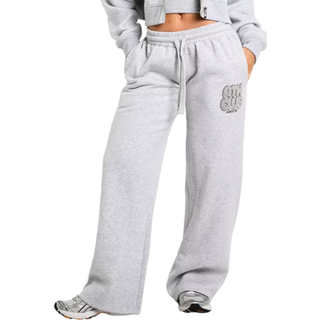 Womens Ath Club Towelling Applique Straight Leg Jogger - Grey - L, Grey