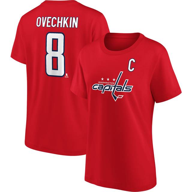 Washington Capitals Name & Number Graphic T-Shirt - Ovechkin 8 - Womens