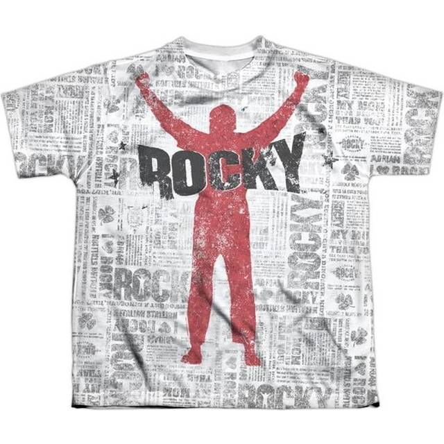 Trevco Sportswear MGM228-YTPP-3 Rocky S Press Youth Short Sleeve T-Shirt, White - Large