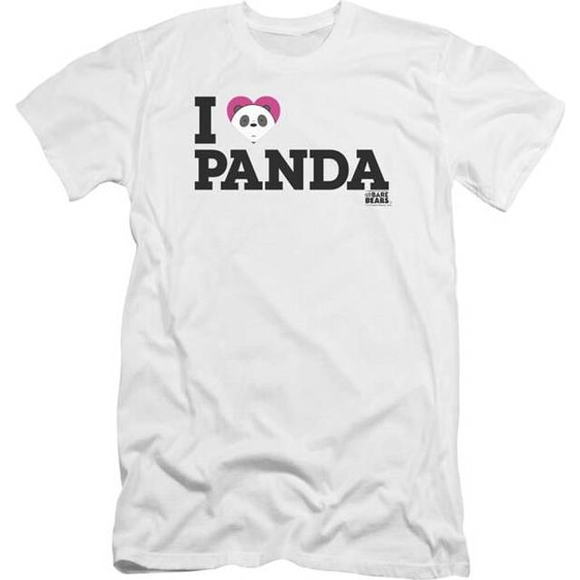 Trevco Sportswear CN543-PSF-5 We Bare Bears Heart Panda Premium Canvas Adult Slim Fit 30-1 Short Sleeve T-Shirt, White - 2X
