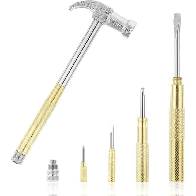 Mini Hammer 6 in 1 Small Hammer Brass Hammer Screwdriver