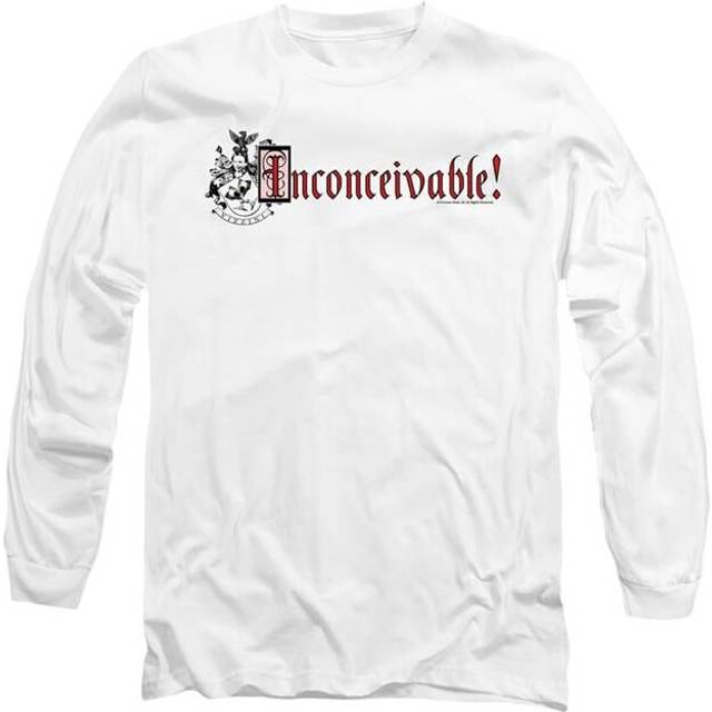 Trevco Sportswear PB148B-AL-2 Princess Bride Vizzini Crest Adult Long Sleeve T-Shirt, White - Medium