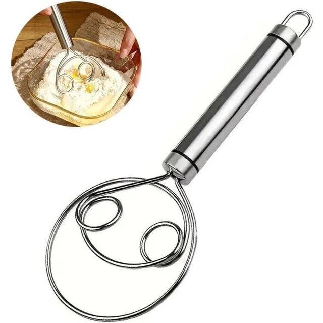 (1pcs) Danish Dough Whisk Stainless Steel Dough Whisk Egg Mixer Kitchen Hand Egg Mixer Blender Perfect For Bread Pastry Baking Tools