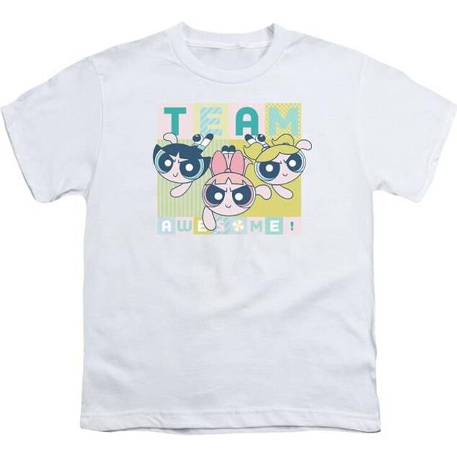 Trevco Sportswear CN708-YT-2 Powerpuff Girls Awesome Block Youth Short Sleeve T-Shirt, White - Medium