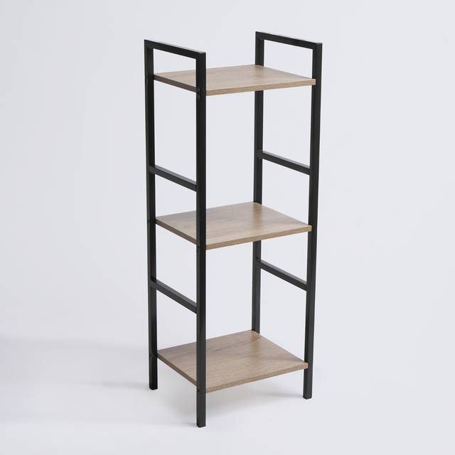 Shelving Unit 3 Tier Living Room Storage Organiser Modern Wire Home Decor Office - Natural - One Size