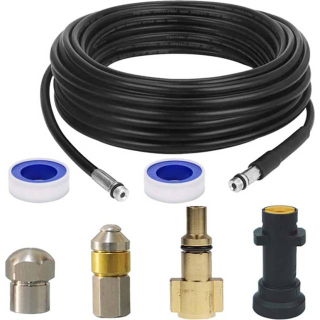 Aim Tools High Pressure Washer Drain Pipe Hose Cleaning Kit 10M 33FT with Jet Nozzle and Rotating Jet Nozzle Compatible with Karcher K2 K3 K4 K5 K6 K7