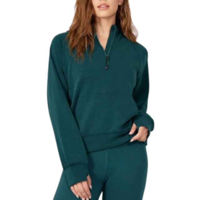 GLOWMODE Modal Silk Touch Oversized Long Sleeve Half-Zip Hoodie Fall
