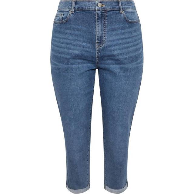 Yours Curve Mid Blue Boyfriend Jeans, Women's Curve & Plus Size, Yours - 26