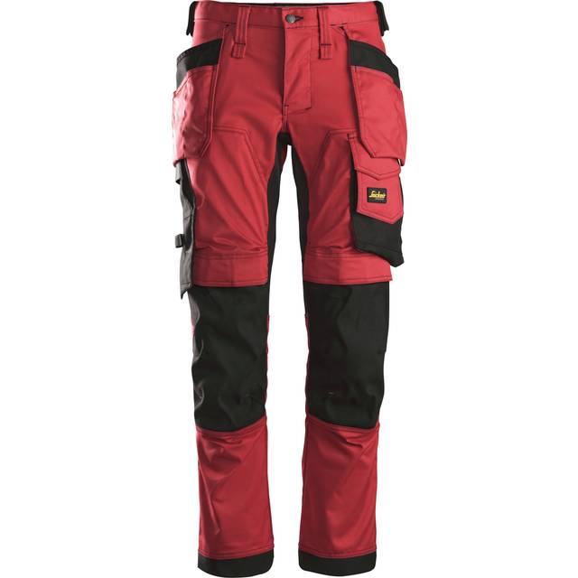 Snickers 6241 Trousers with Holster Pockets AW Stretch Red/Blk Size: 250