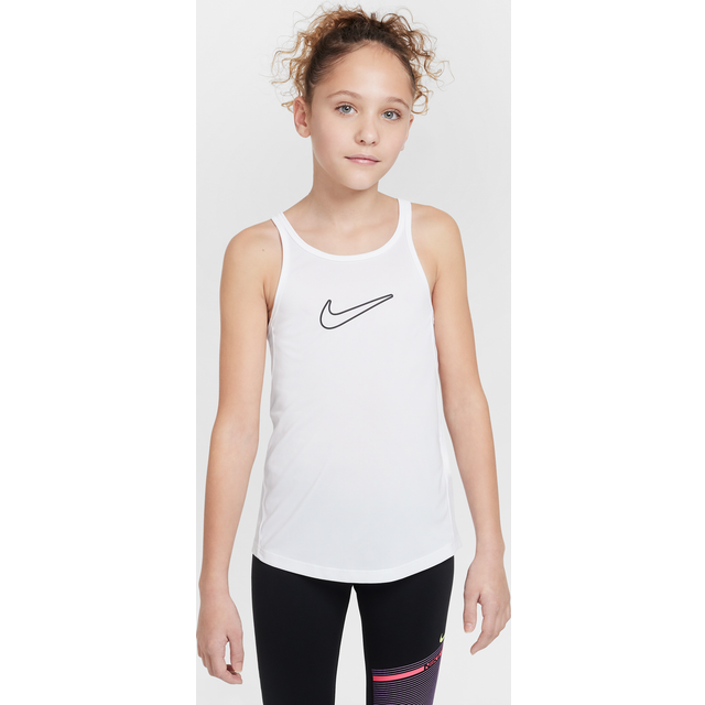 Nike One Classic Tank White Girls Jr (Storlek: M)