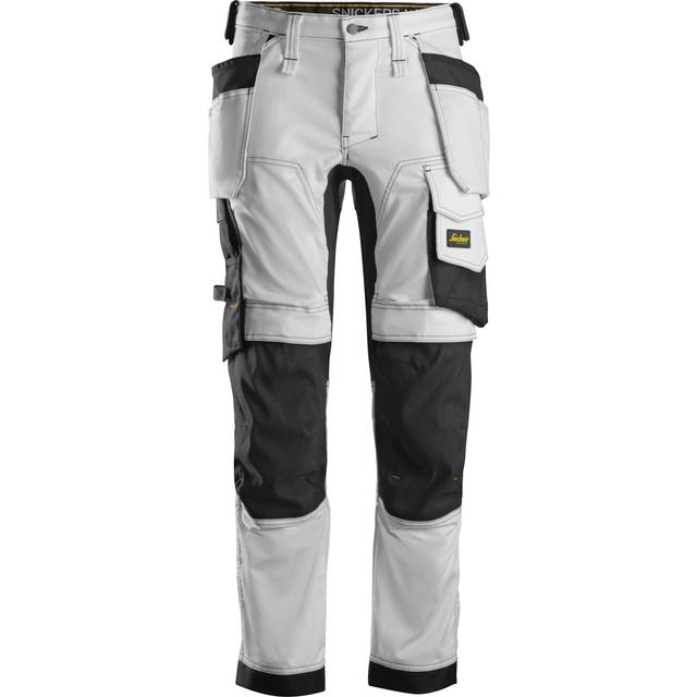 Snickers AllroundWork Stretch Trousers Holster Pockets - White/Black - 54