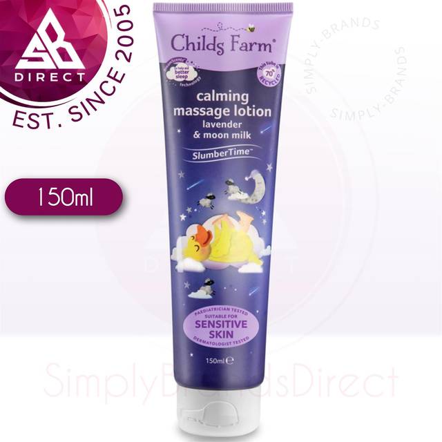 Childs Farm SlumberTime Calming Massage Lotion 150ml Lavender & Moon Milk Gentle Moisturiser for Babies & Kids