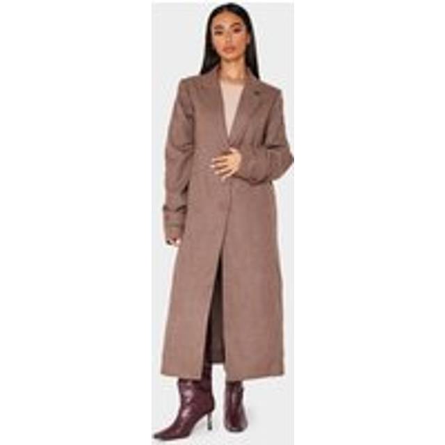 Petite Multi Check Print Oversized Trench Coat, Multi - 14