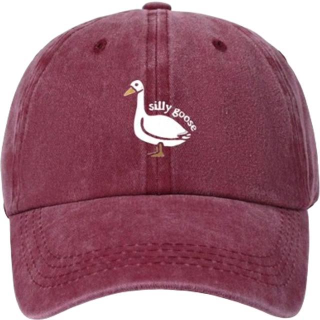 SHEIN 1pc Unisex Silly Goose Graphic Print Vintage Washed Distressed Baseball Cap, Adjustable Outdoor Sun Hat, Suitable For Spring And Autumn Travel, Beach