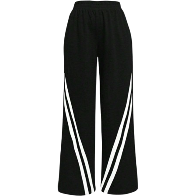 INAWLY Women Side Stripe Elastic Waist Wide Leg Casual Sweatpants