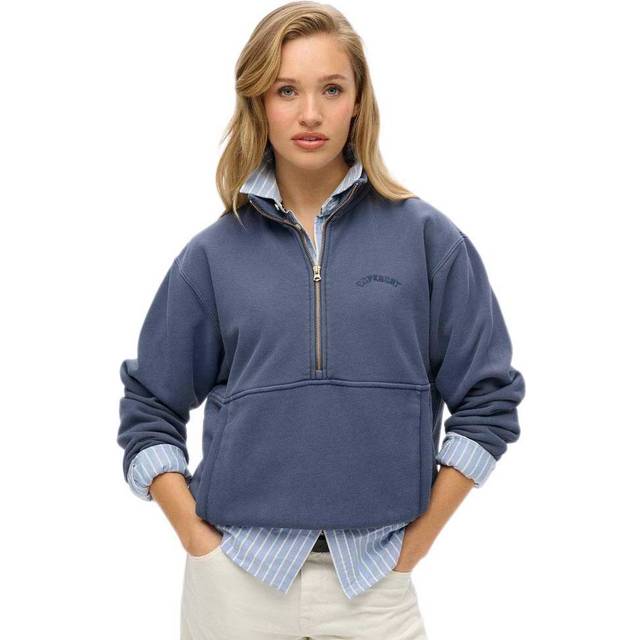 Superdry Essential Logo Oversized 1/2 Zip Pure Organic Cotton Sweatshirt