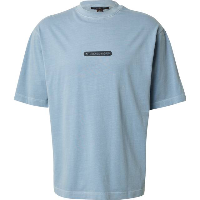 Michael Kors, T-Shirts, male, Blue, XL, Logo Tee in Garment Dye Style