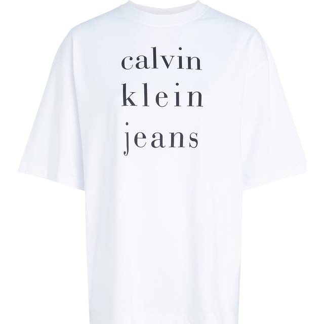 Calvin Klein Jeans Logo Short Sleeve T-Shirt - White, White, Size Xs = Uk 6, Women - XS = UK 6