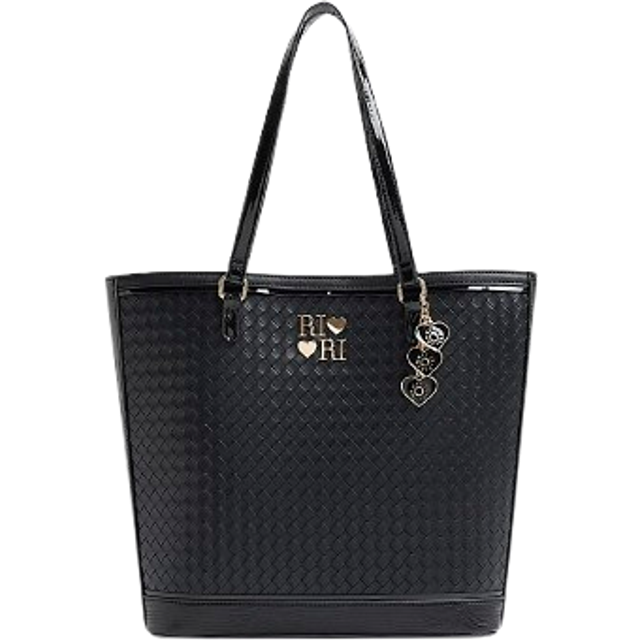 River Island Girls Black Faux Leather Weave Shopper Bag - One Size