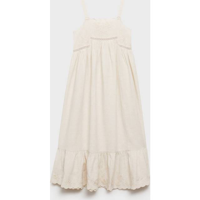 Mango Kids' Waffle Dress, Beige
