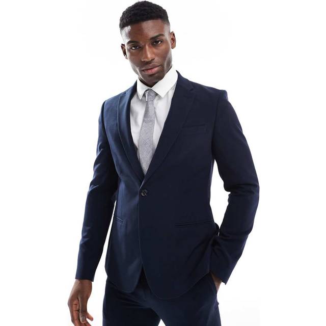 Mens River Island Navy Skinny Fit Suit Jacket - 42L