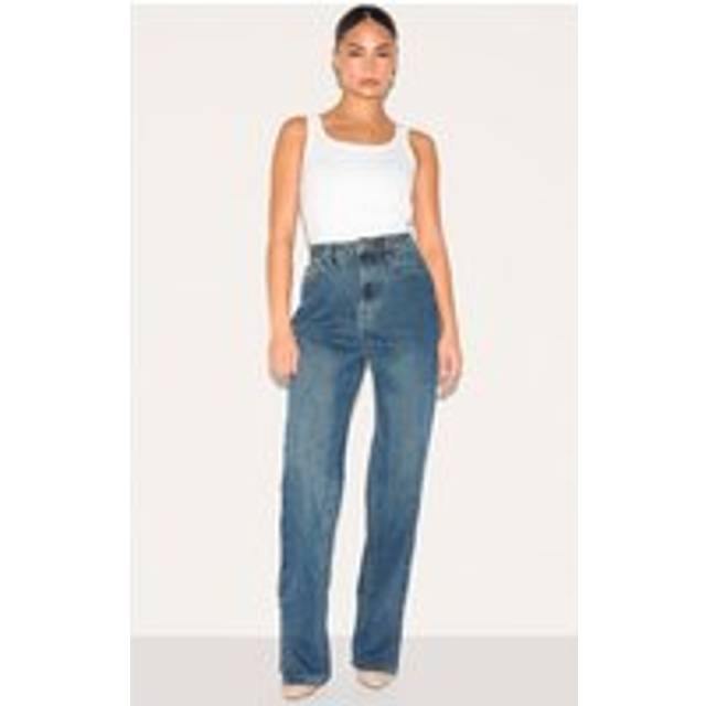 Petite Brown Blue Acid Split Hem Jeans, Brown - 2