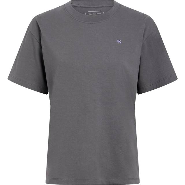 Loose Fit Logo T-Shirt with Short Sleeves - grey - XS