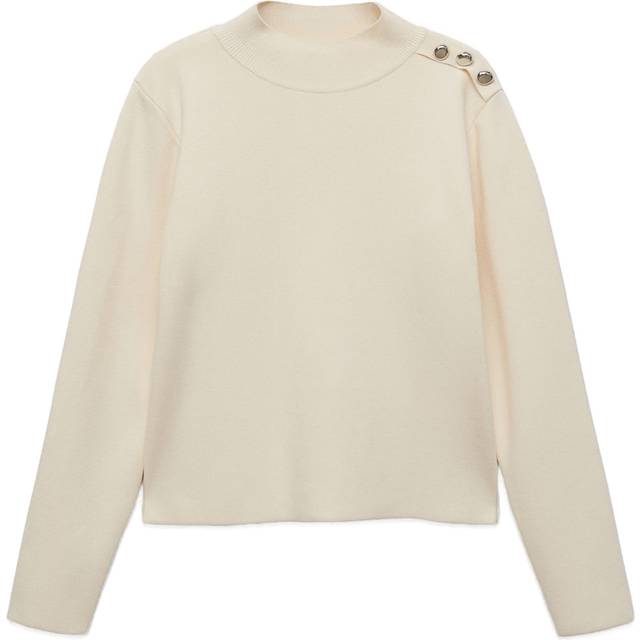 Buttons detail knit sweater ecru - Woman - XXS - MANGO - Ecru
