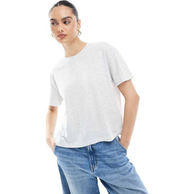 New Look Women's Marl Grey Boxy Fit T-Shirt - UK 6