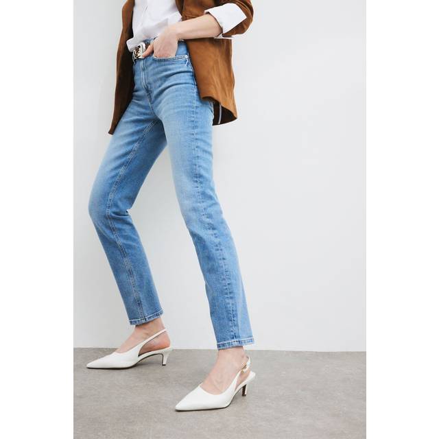 River Island Womens Blue High Rise Ankle Grazer Slim Leg Jeans - 8L