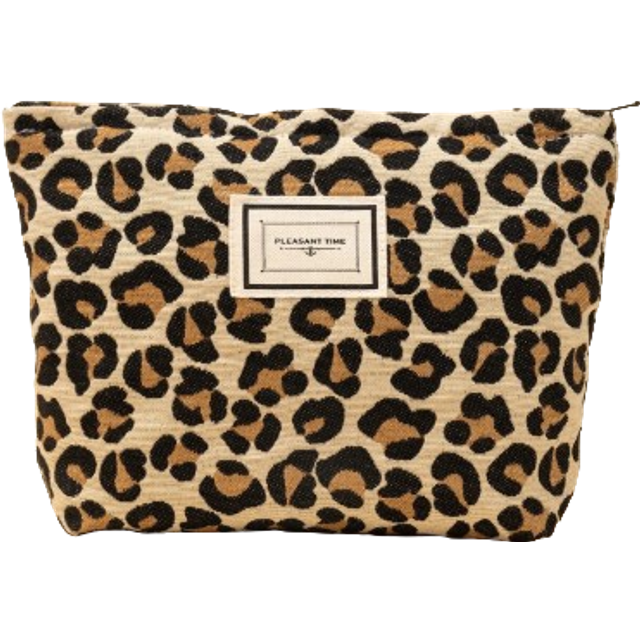 SHEIN 1Pc Leopard Print Zippered Makeup Bag Y2K Aesthetic Large Capacity Makeup Bag Toiletry Bag Purse Makeup Bag Makeup Pouch Skincare Bag Toiletry Bag Pac
