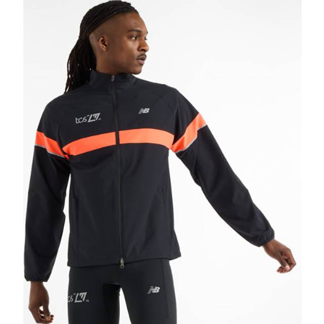 New Balance Men's London Edition Marathon Jacket in Black Polywoven, size X-Small - XS