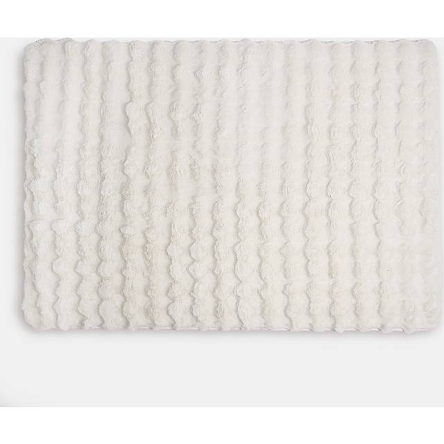 Bubble Runner Rug Faux Fur Non Slip Living Room Soft Carpet Bedroom Modern Mat - Cream - 120cm x 170cm