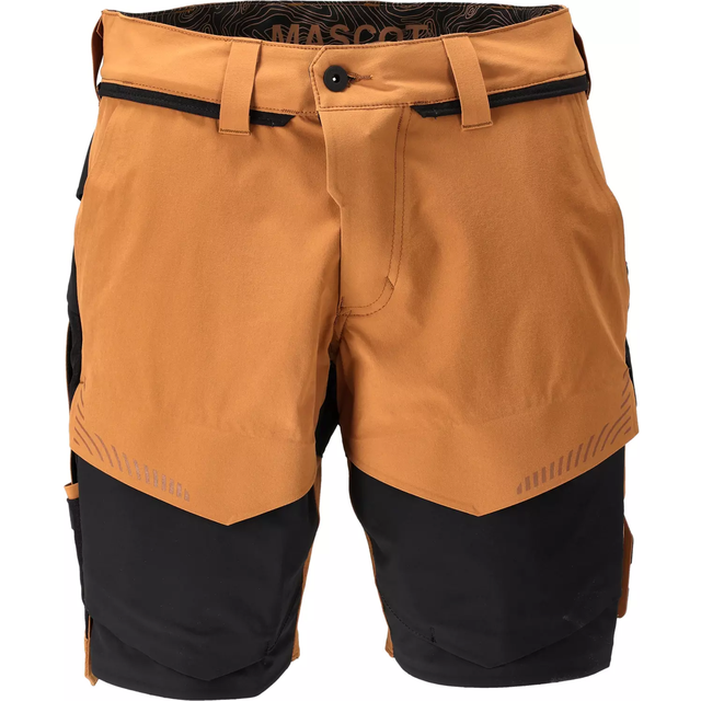 Mascot Customized Stretch Lightweight Shorts - Nut Brown/black  (34.5) (Leg Length - 11") - One Size