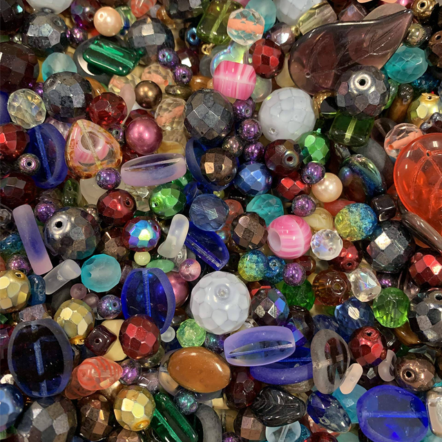 Assorted Glass Beads for Jewelry Making, DIY Lamp Work, Arts and Crafts, and Decorative Hobby Artistry, Colorful Crystal Assortment Bulk Mix, 4-18mm,