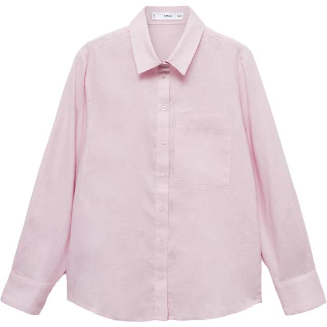 Mango Lino Linen Rich Shirt, Light-pastel Purple