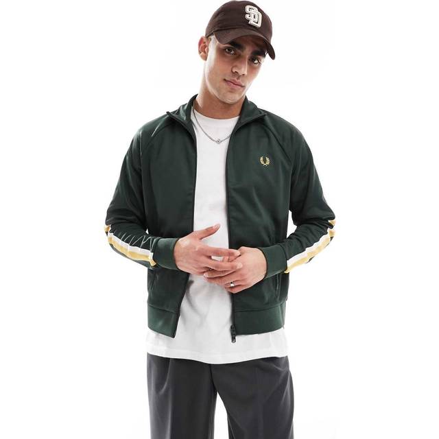Sweatshirt FRED PERRY Two Colour Tape Track Jacket Court Green M (M)