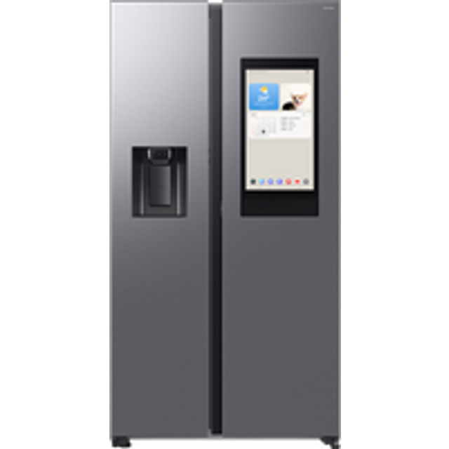 SAMSUNG Bespoke AI Family Hub RS90F66BETEU American-Style Smart Fridge Freezer - Silver, Silver/Grey