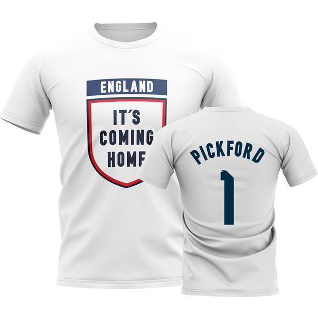 England Its Coming Home T-Shirt (Pickford 1) - White Men's Polyester UKSoccershop