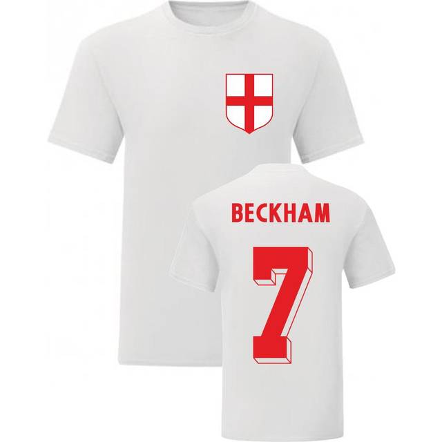 David Beckham England National Hero Tee (White) Men's Polyester UKSoccershop