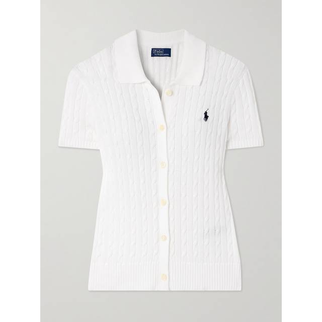 Polo Ralph Lauren – Vit kofta med korta ärmar och krage-Vit/a
