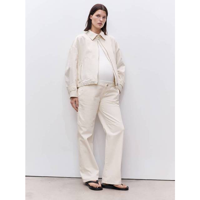 Maternity wide leg jeans off white - Woman - 6 - MANGO - Off White