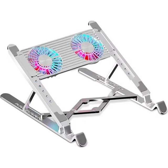 Adjustable Laptop Cooler Base Stand Cooling Fan Pad Folding Aluminum Notebook Support with Portable