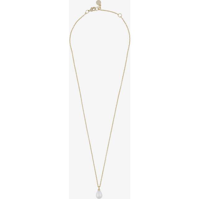 Snö of Sweden Lucy Drop Pendant Necklace Gold White 45 cm