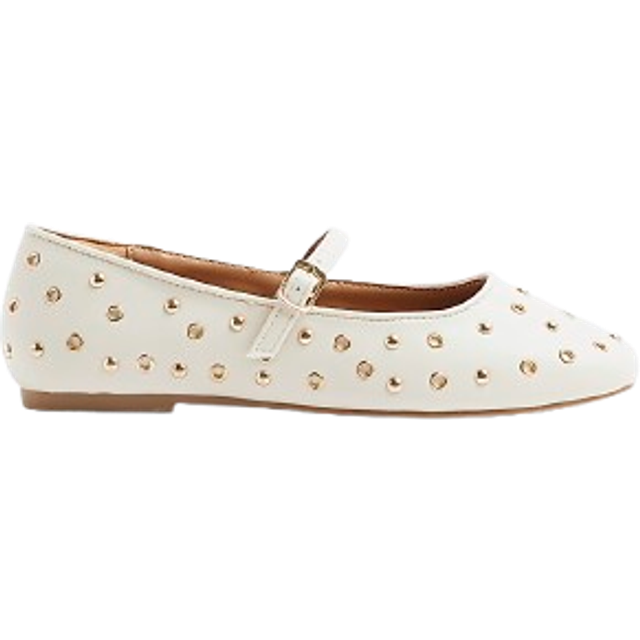 River Island Womens Cream Studded Ballet Shoes - 6