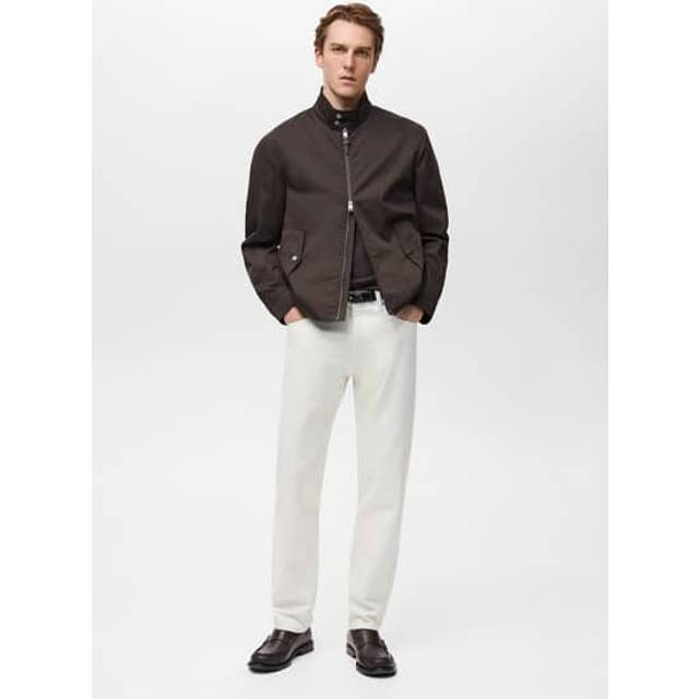 Mango – Naturvita jeans med avsmalnande passform-Naturlig