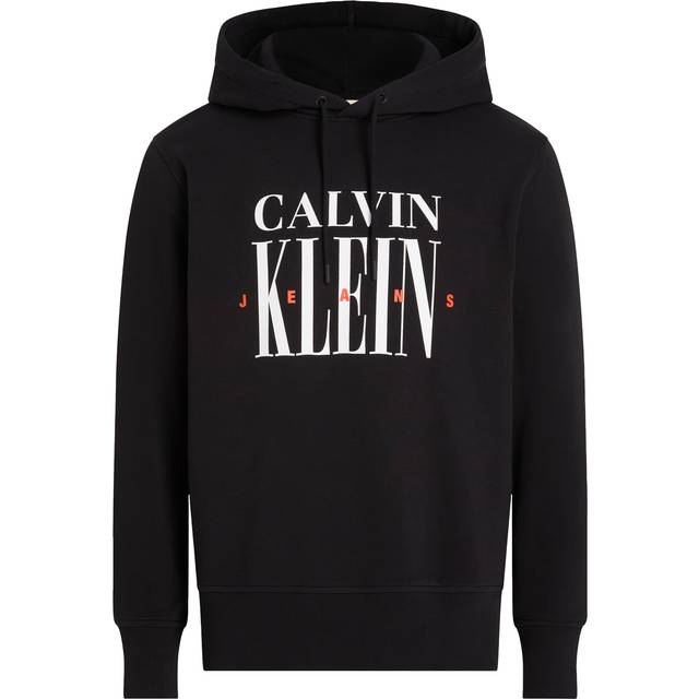 Calvin Klein Jeans – Svart huvtröja med stor logga-Svart/a