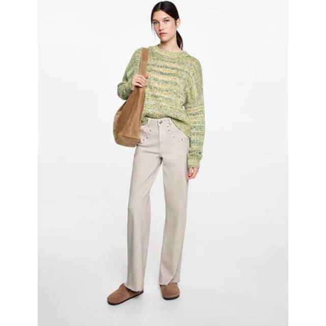 Marbled knitted sweater pastel green - Teenage girl - M - MANGO TEEN - Pastel Green